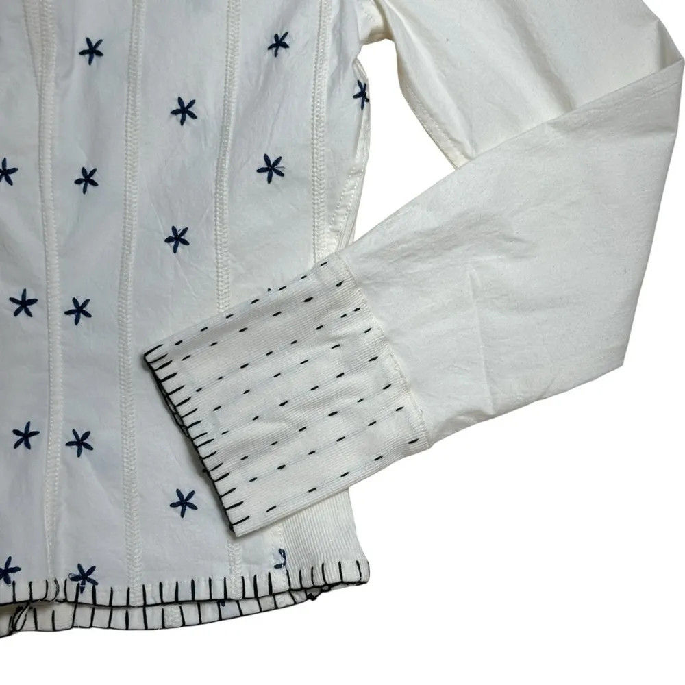 We the Free Ivory Ditsy Embroidered Little Shirt Blouse Womens S - Image 6