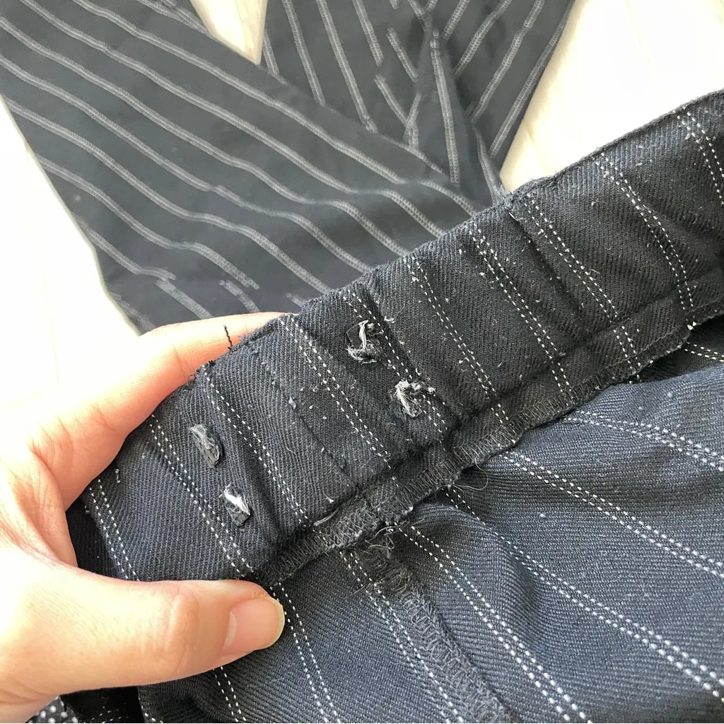 Anthropologie  Striped Pants patchwork panel womens Navy Blue (medium) artsy - Image 8