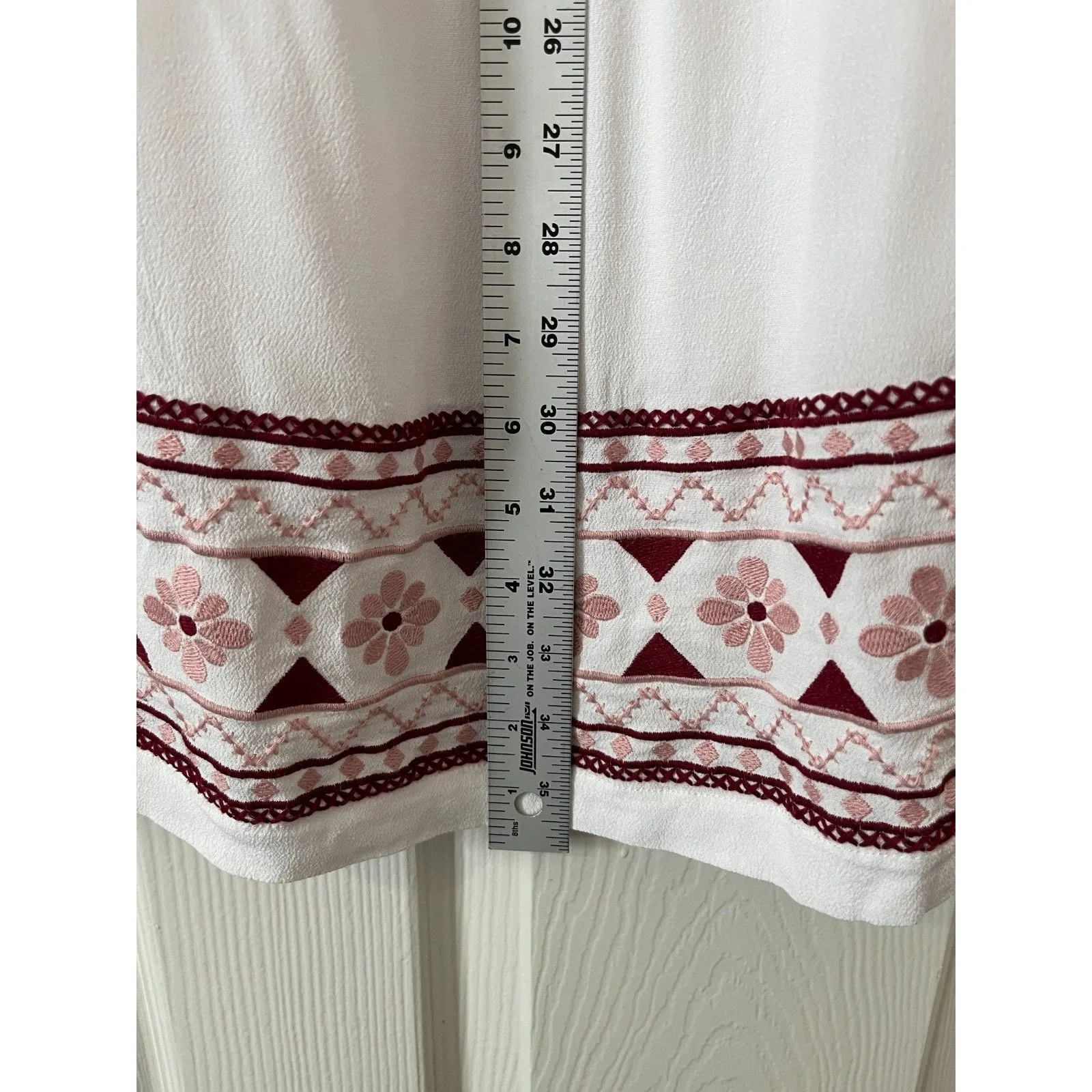 Lulus Love You Forever White Embroidered Mini Shift Dress Size Large Boho Classy - Image 9