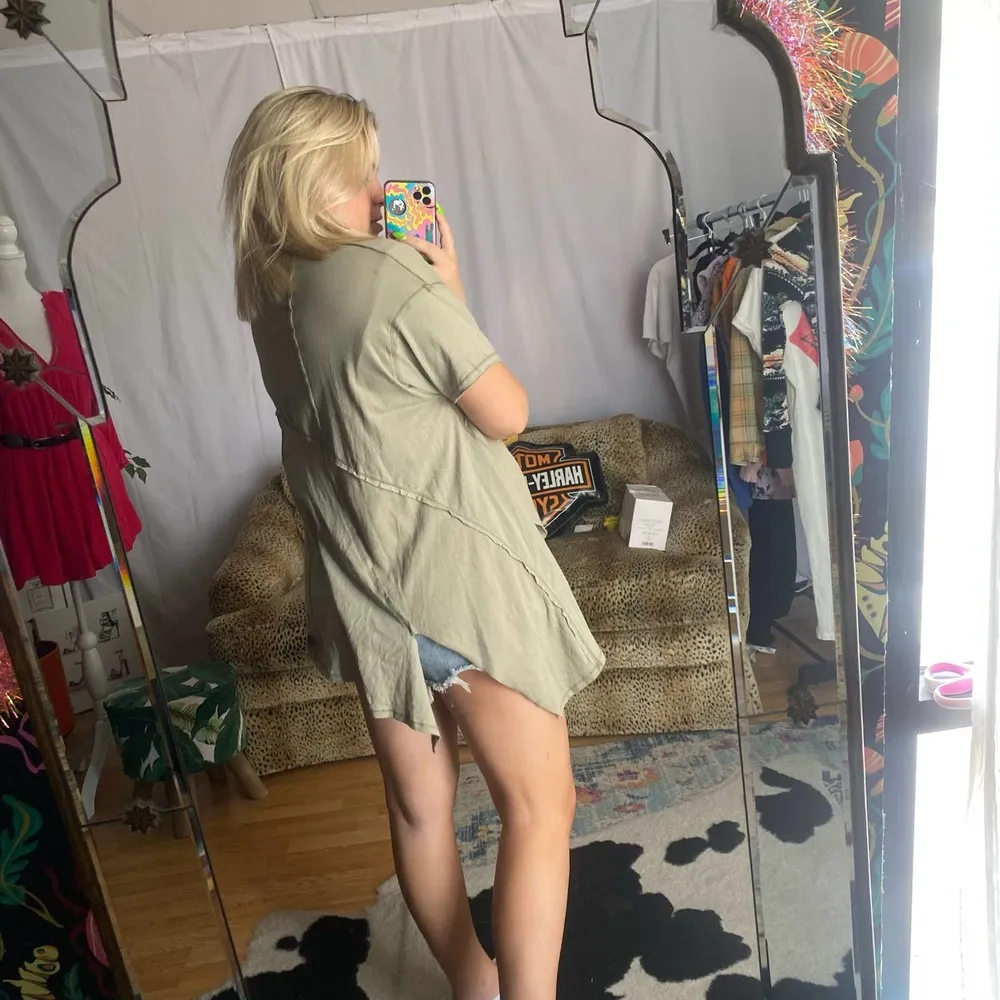 Intimately Free People Asymmetric Hem Swing Top Beige Size XS - Image 87