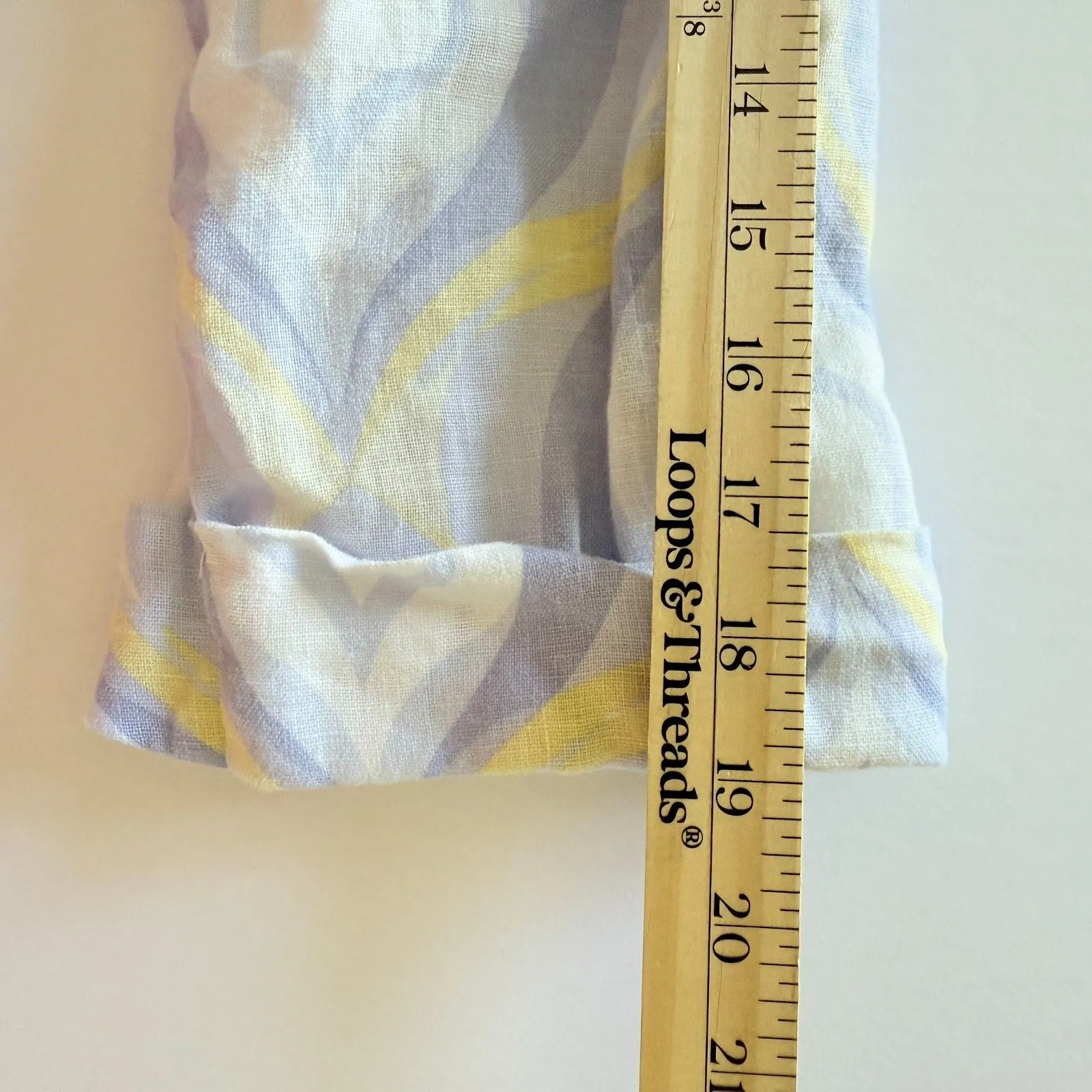 JM Collection Multicolor Linen Button 3/4 Sleeve Summer Comfy Artsy Shirt Top 14 - Image 7