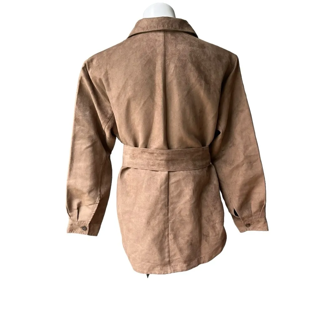 Banana Republic Factory Vegan Suede Belted Shirt, Sz M - Image 10