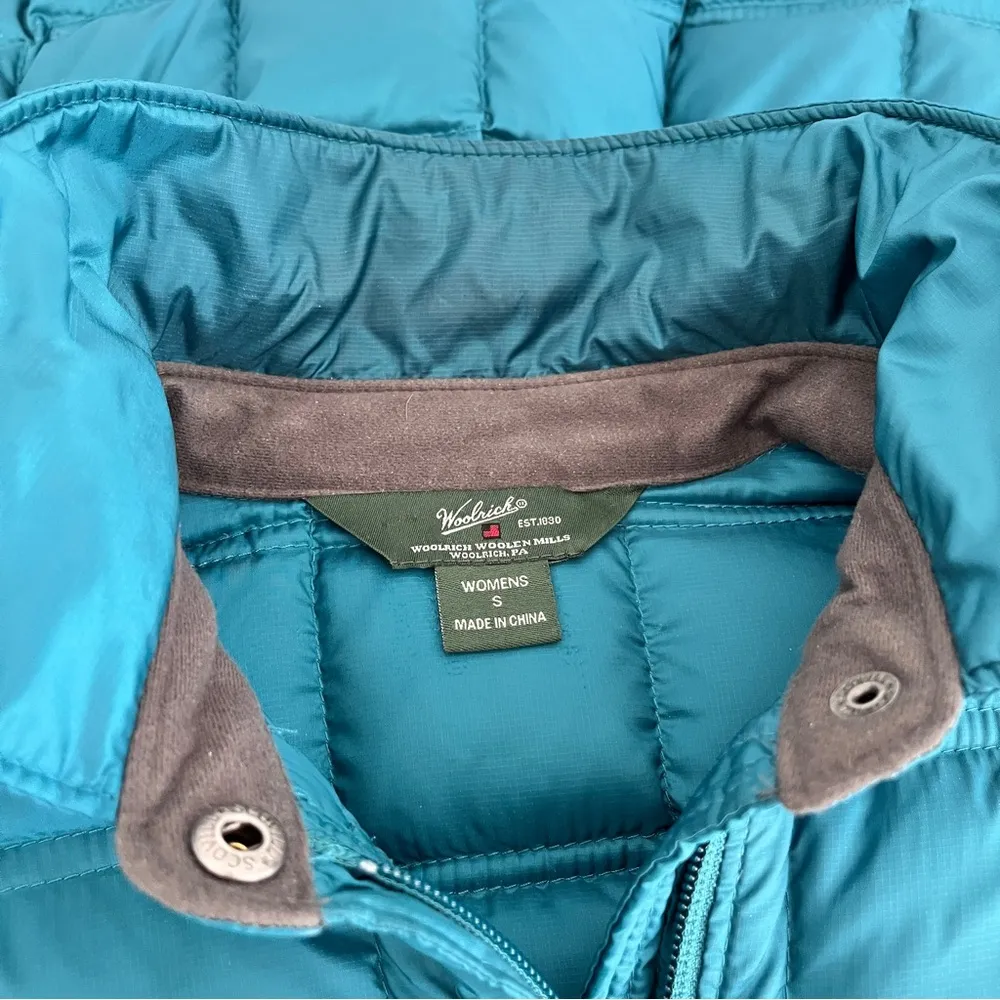 Woolrich Teal Blue ‘Abington’ Quilted Down Puffer Jacket, Size S - Image 6