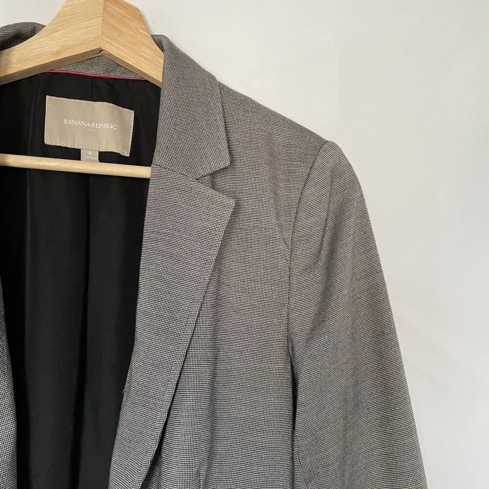 Banana Republic Womens Gray Blazer Jacket Size 8 business casual tailored pocket - Image 2