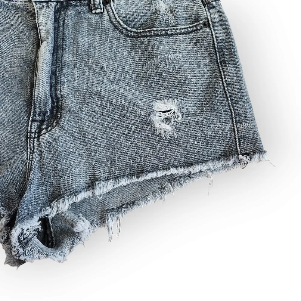 BDG Urban Outfitters Gray Wash High Waisted Cheeky Jean Shorts 28 - Image 3