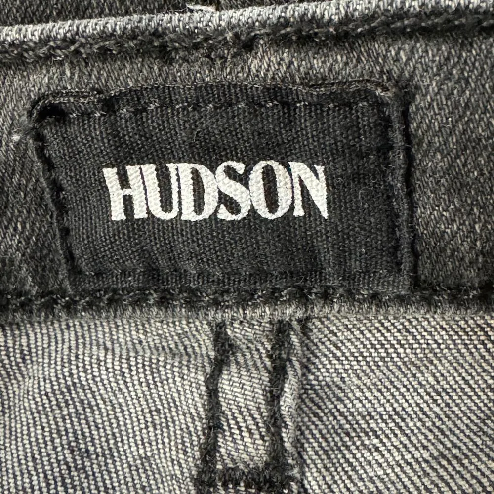 Hudson SZ 31 Bullocks Lace-Up Cropped Boot Jeans Hi-Rise Stretch Pockets Gray - Image 7