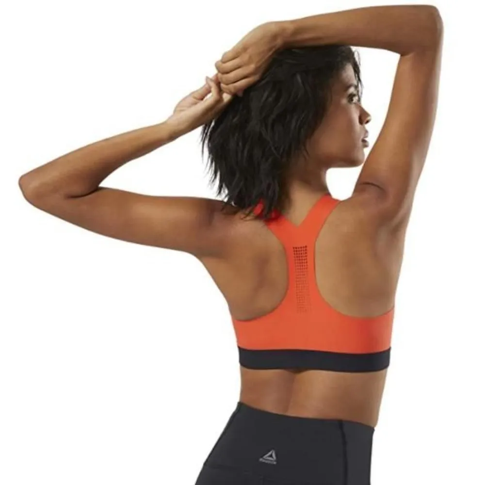 Reebok PureMove Sports Bra Orange Black Workout Fitness Gym XS/S‎ - Image 2
