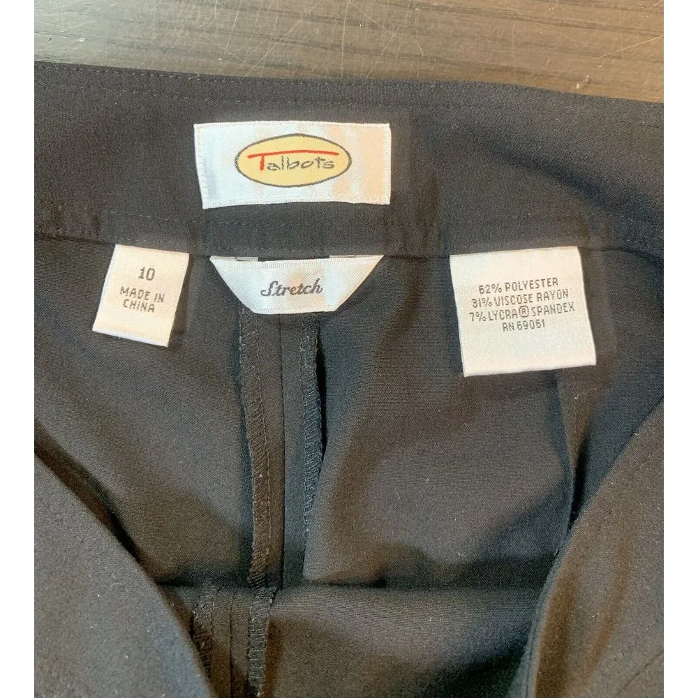 Talbots Pants Womens 10 Stretch Black Trouser Office‎ Church Career Date Night - Image 5