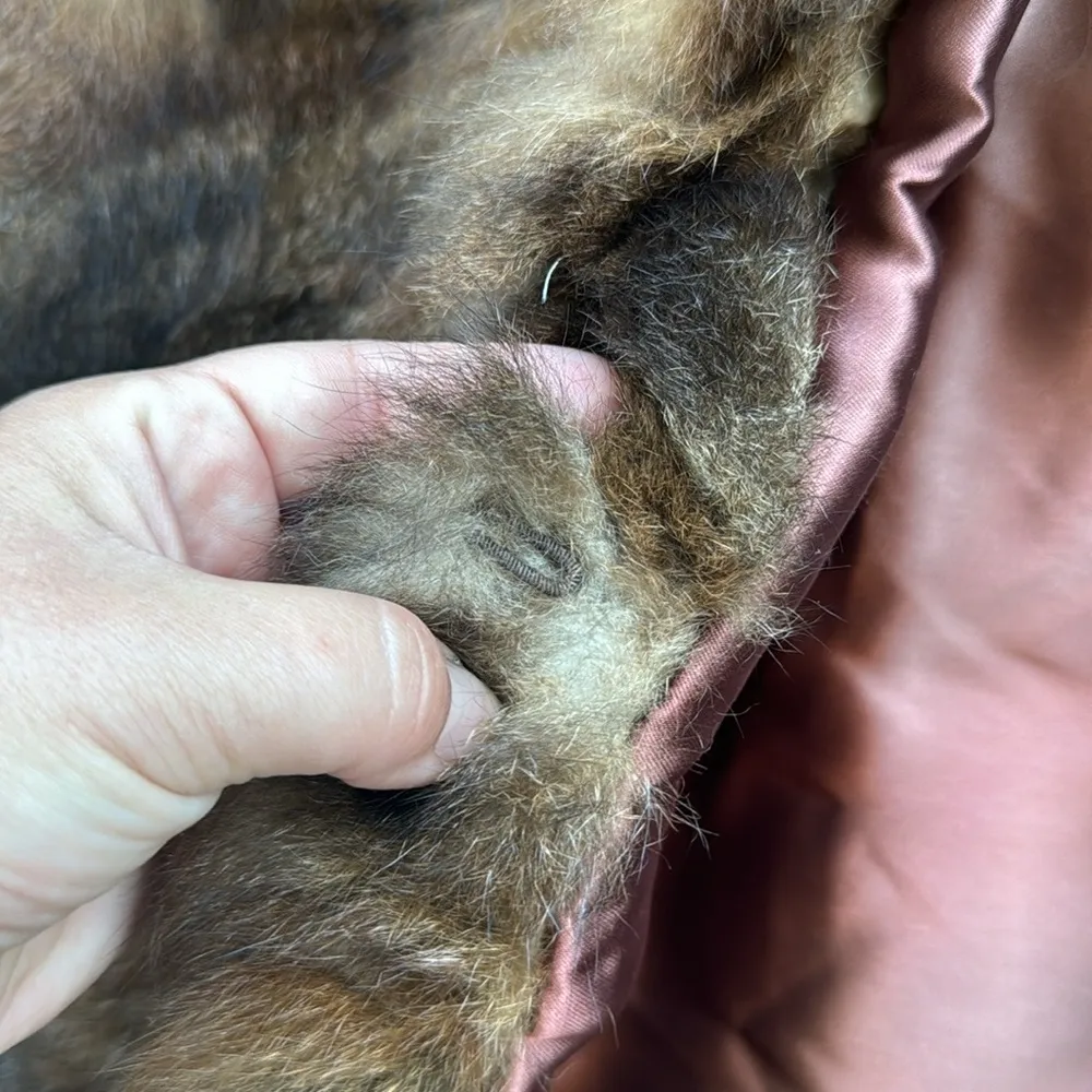 Vintage Mink Paw Full Length Belted Fur Coat Brown Size undefined - Image 7