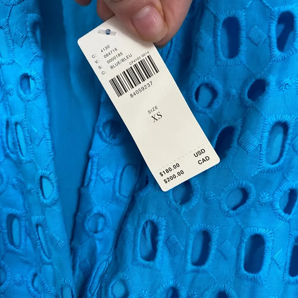 NWT Anthropologie The somerset Maxi Dress: Eyelet Edition Blue Size XS - Image 9