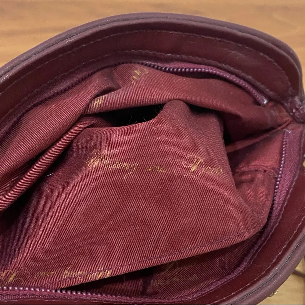 Vintage WHITING & DAVIS Plum Metallic Chevron Mesh Crossbody Shoulder Purse Bag - Image 10