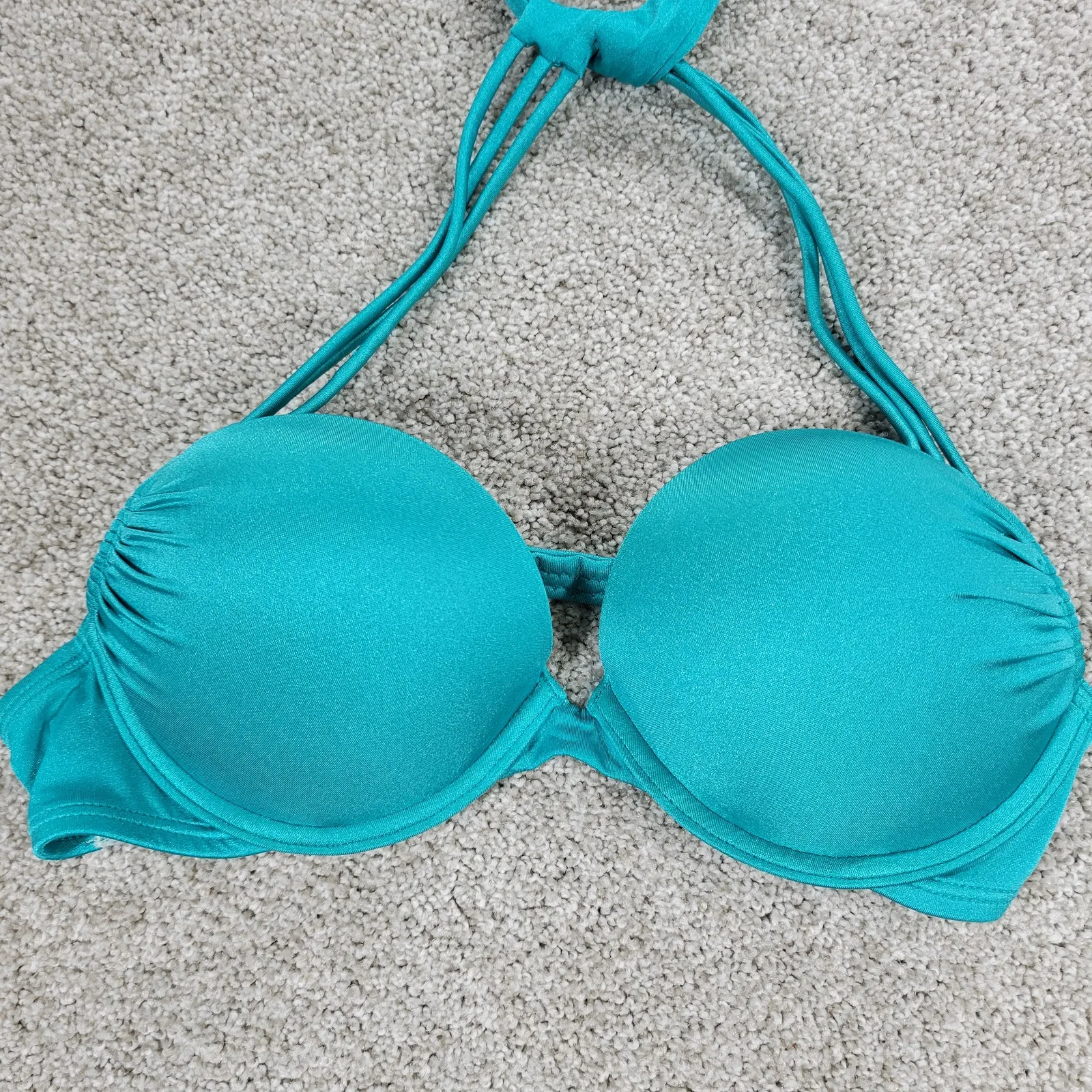 Victorias Secret Bombshell Bikini Top‎ Womens A Cup Teal Blue Padded Push Up Bra - Image 14