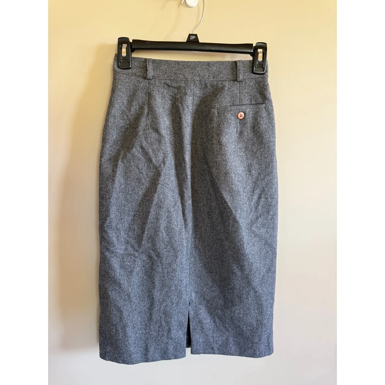 ALBUM BY KENZO Women's Wool Blend Pencil Skirt Size 6 Made in France Gray - Image 3