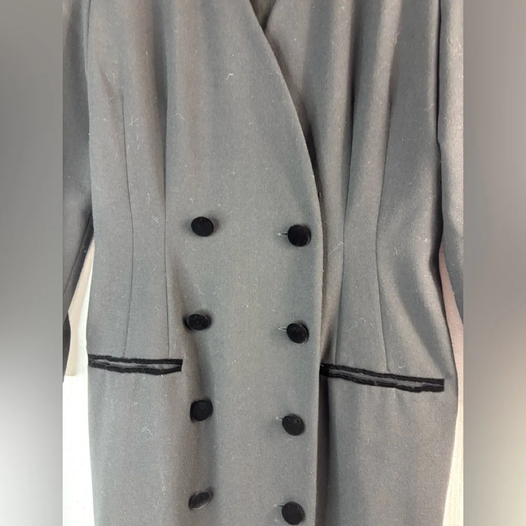 Albert Nipon 8 Petite Workwear Fitted Wool Mini Dress Black Size 8P - Image 3