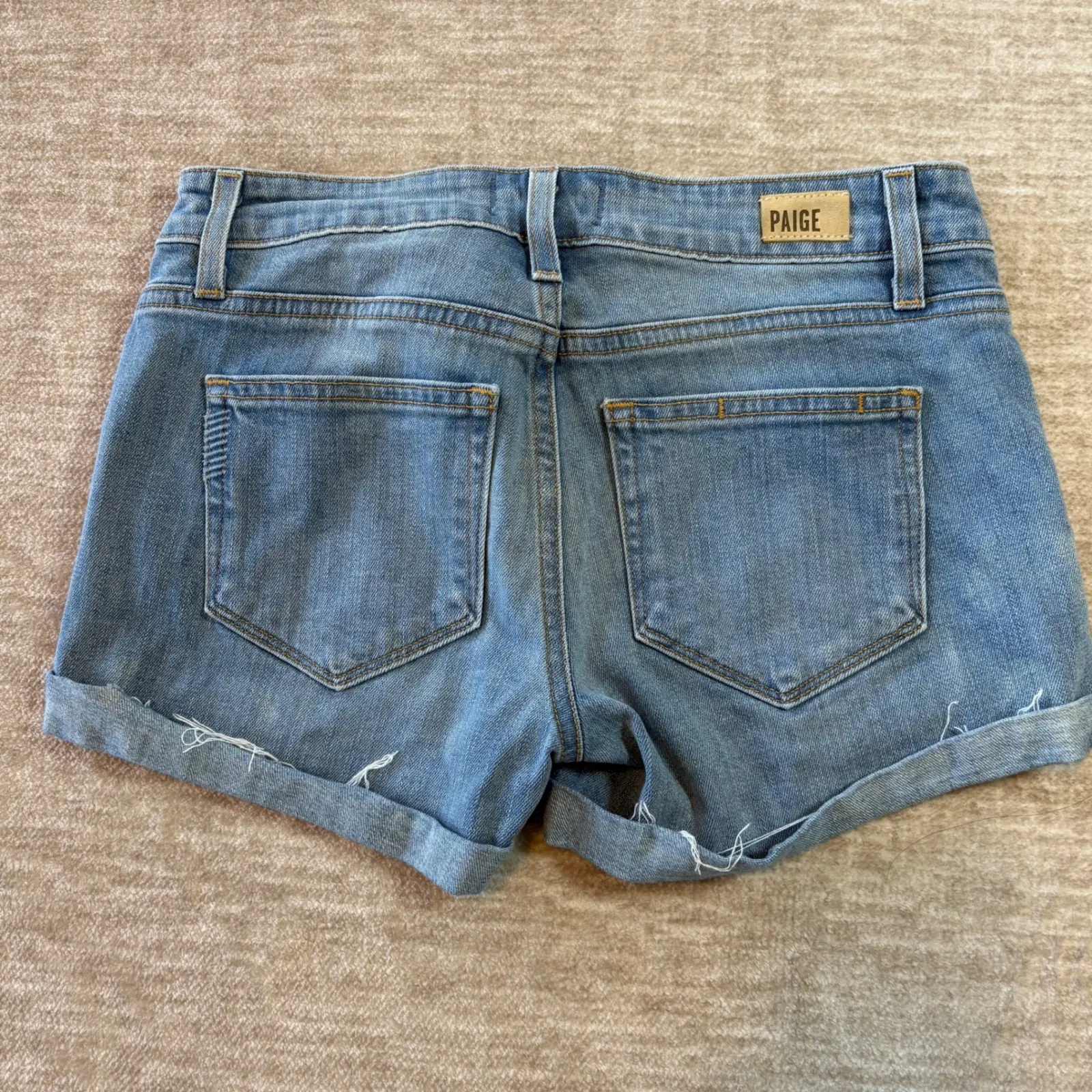 Paige Jimmy‎ Jimmy Denim Shorts Womens Size 23 Cuffed Hem Light Wash Casual - Image 7