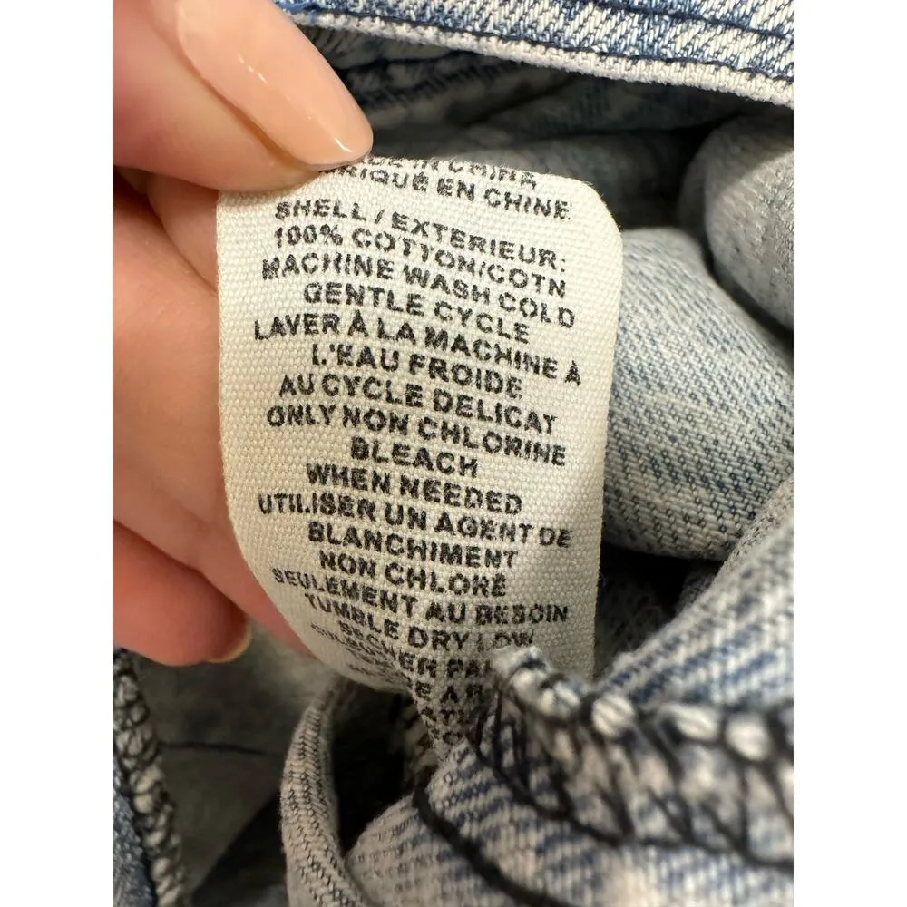 Avec Les Filles Acid Wash Denim Utility Jacket Size Medium Safari Style - Image 9