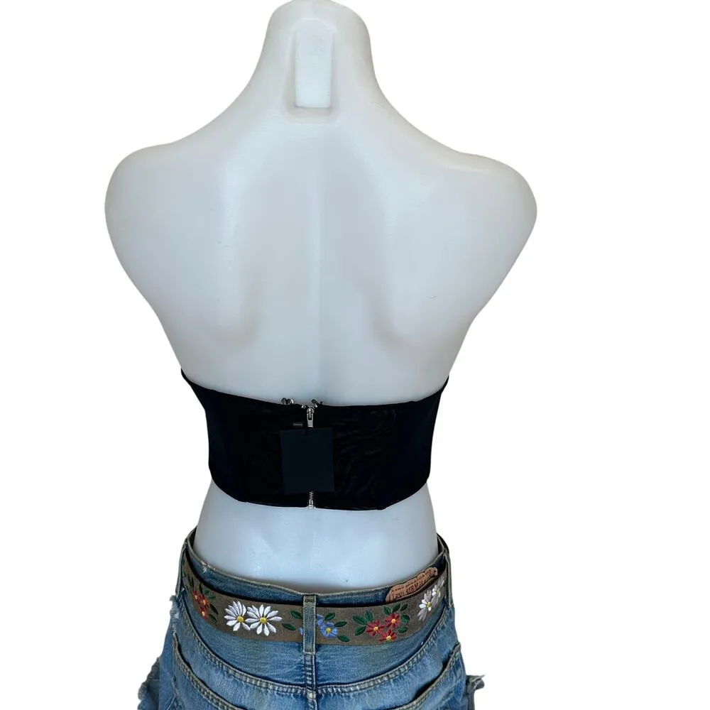 NBD Black Bustier Top XXS Corset Coquette Boned Bodice Crop Designer $168 NEW - Image 5