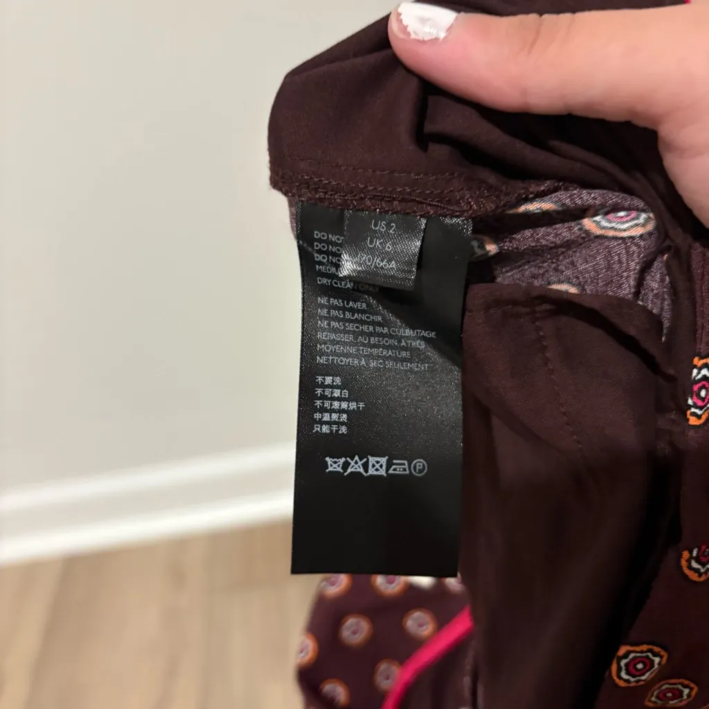 Anthropologie Marsden Wide-Leg Pants‎ Geo Print Red orange size 2 - Image 9