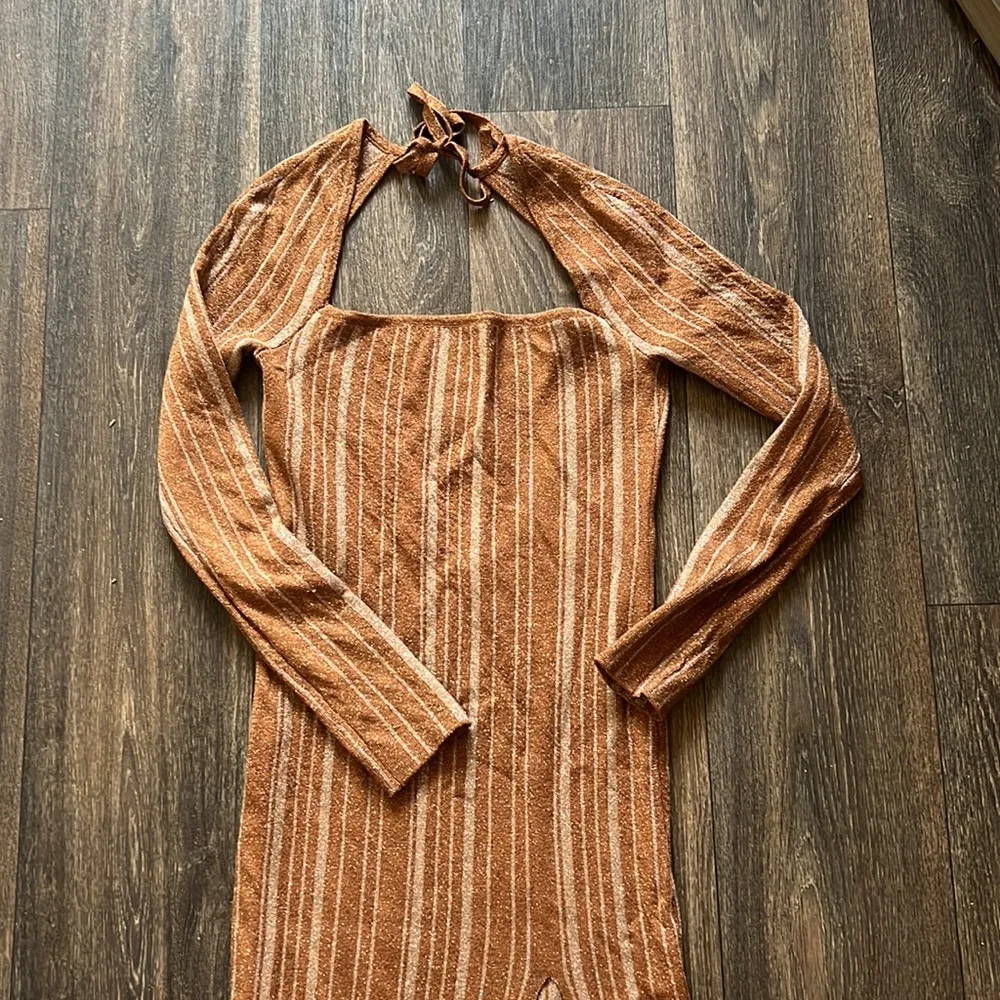 LPA Boone Midi Knit Dress in Bronze - Image 3