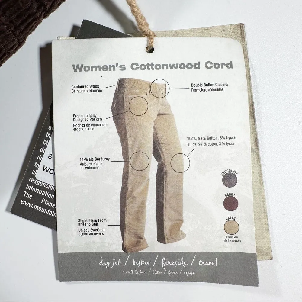 NWT Mountain Khakis Women’s Cottonwood Cord Corduroy Pant Womens Size 16 LNG Brown - Image 5