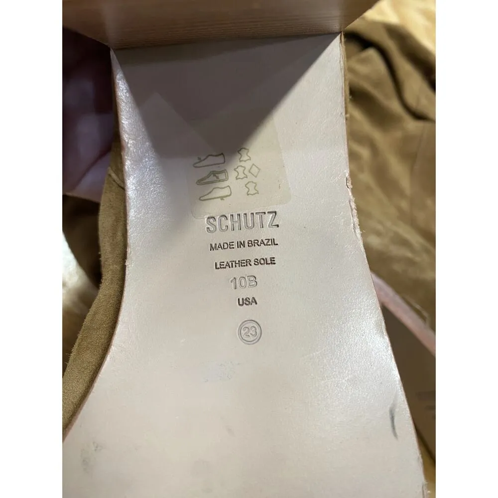 Schutz Ashlee Women's 10 B Bear Suede Pointed Toe Pull-On Ruched Ankle Boots - Image 4