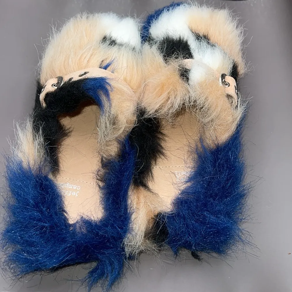 Jeffrey Campbell Leather & Faux Fur Dyed Mules/Slides Size 6.5M - Image 6