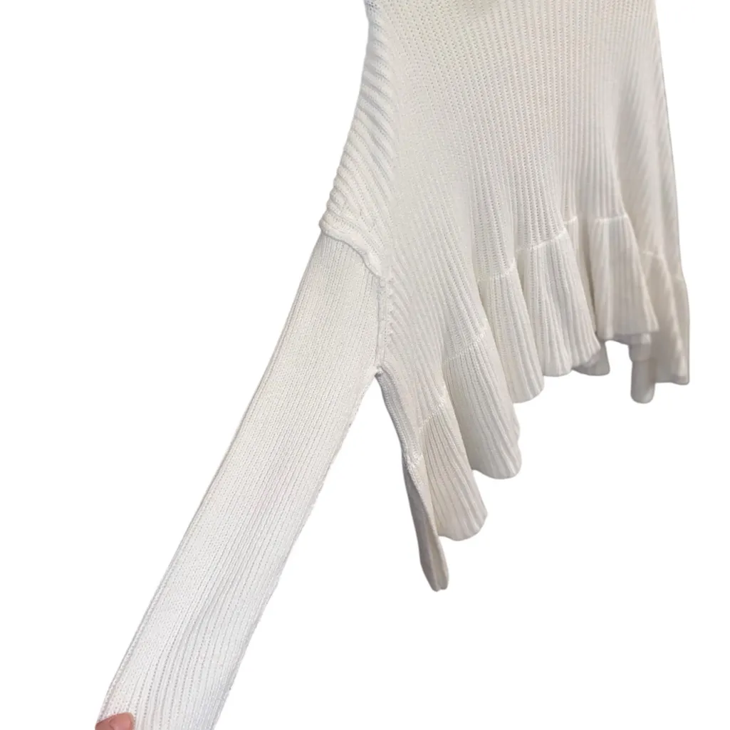 Free People Layer Cake Trapeze Turtleneck Oversize white Sweater cotton Boho - Image 12