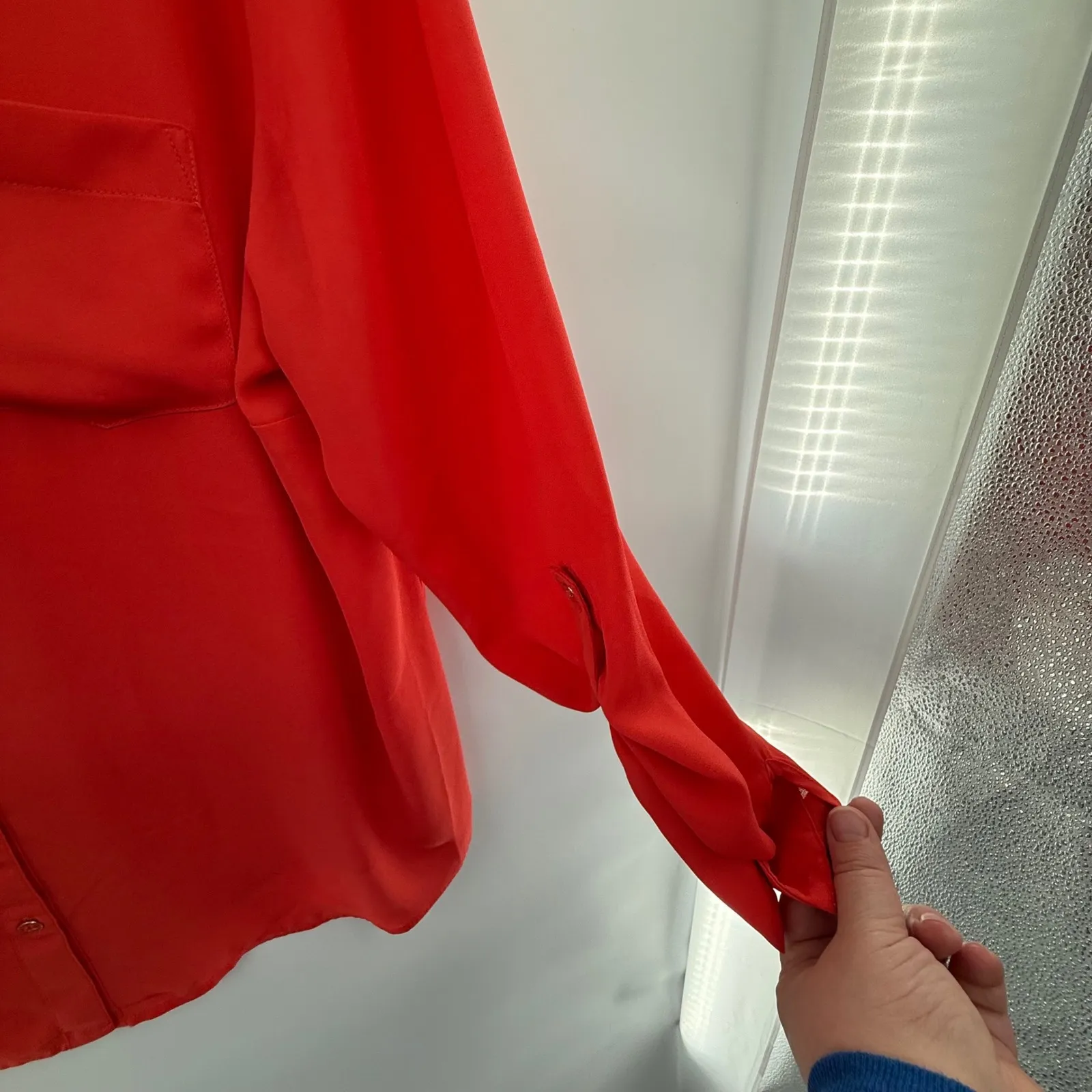 The‎ Limited Ashton XXL Coral Red Button Down Blouse Long Sleeve Work Top - Image 4