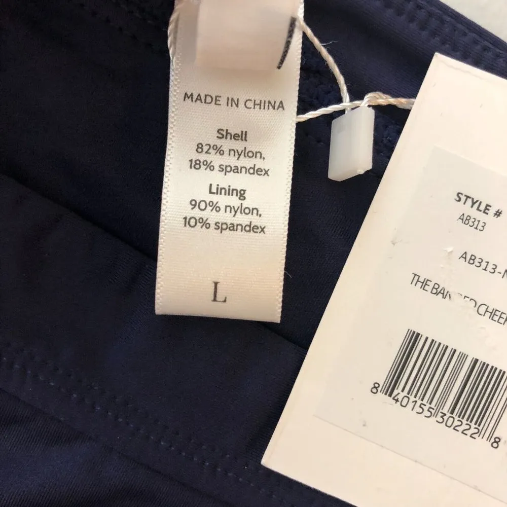 Andie Swim The Banded Cheeky Bikini Bottom Stretch Navy Blue L - Image 5