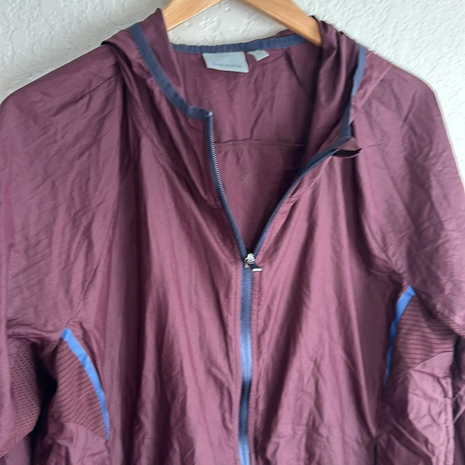 Athleta Stowe Hoodie Nylon Running Jacket Full Zip Purple Windbreaker Pockets - Image 2