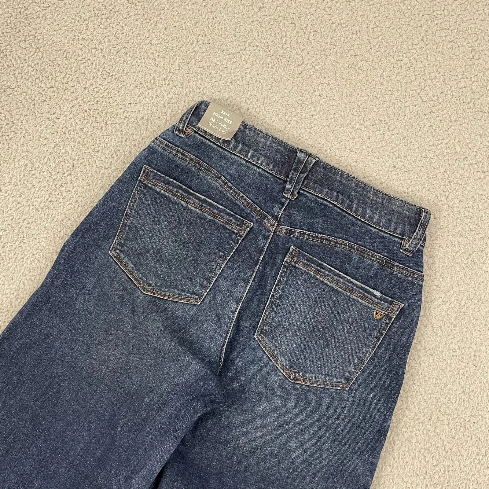 Wit & Wisdom Sam High Rise Jeans Women 0 Dark Wash Absolution Wide Leg NWT Blue - Image 5