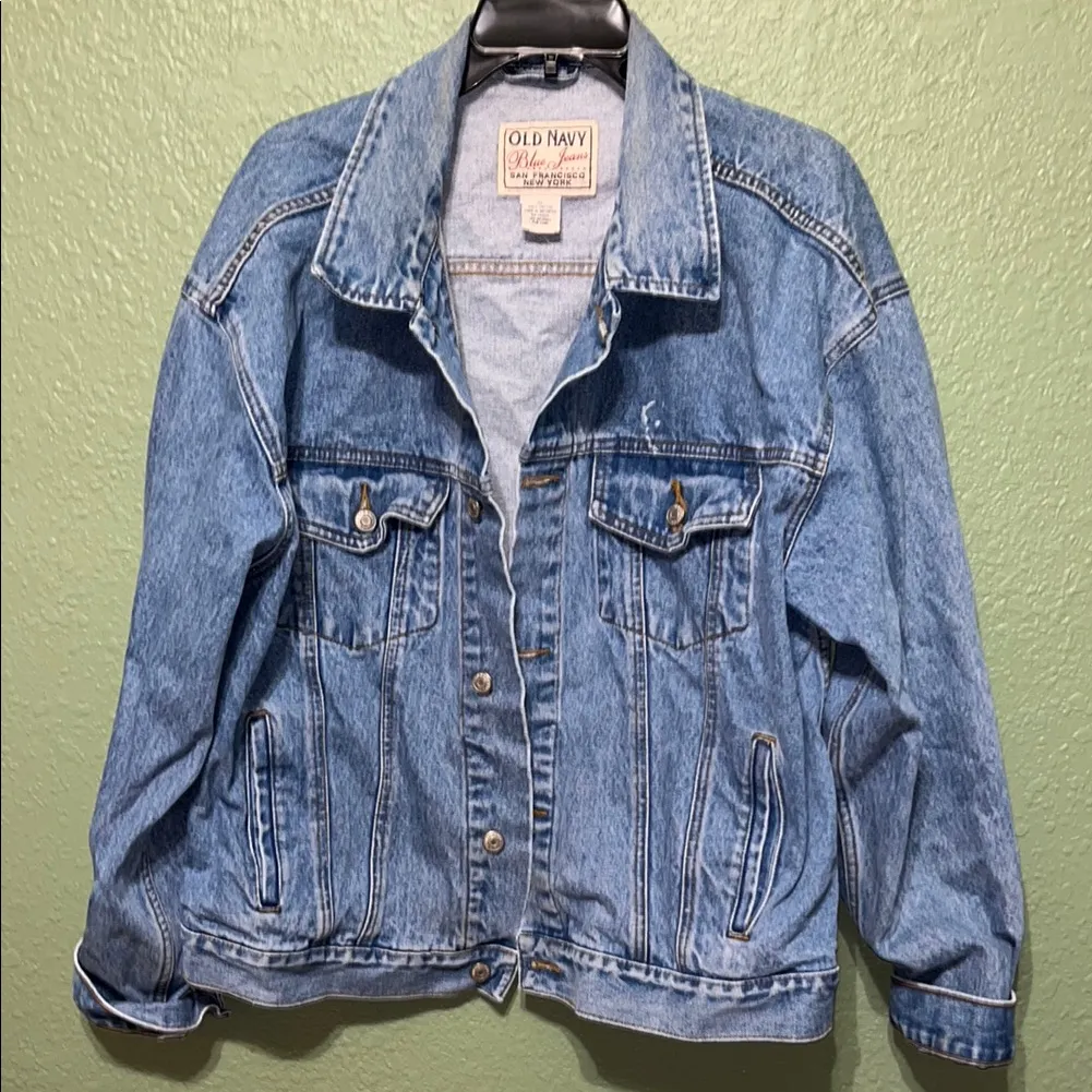 Vintage Old Navy Denim Jean Jacket 90s Y2K Unisex XL - Image 2