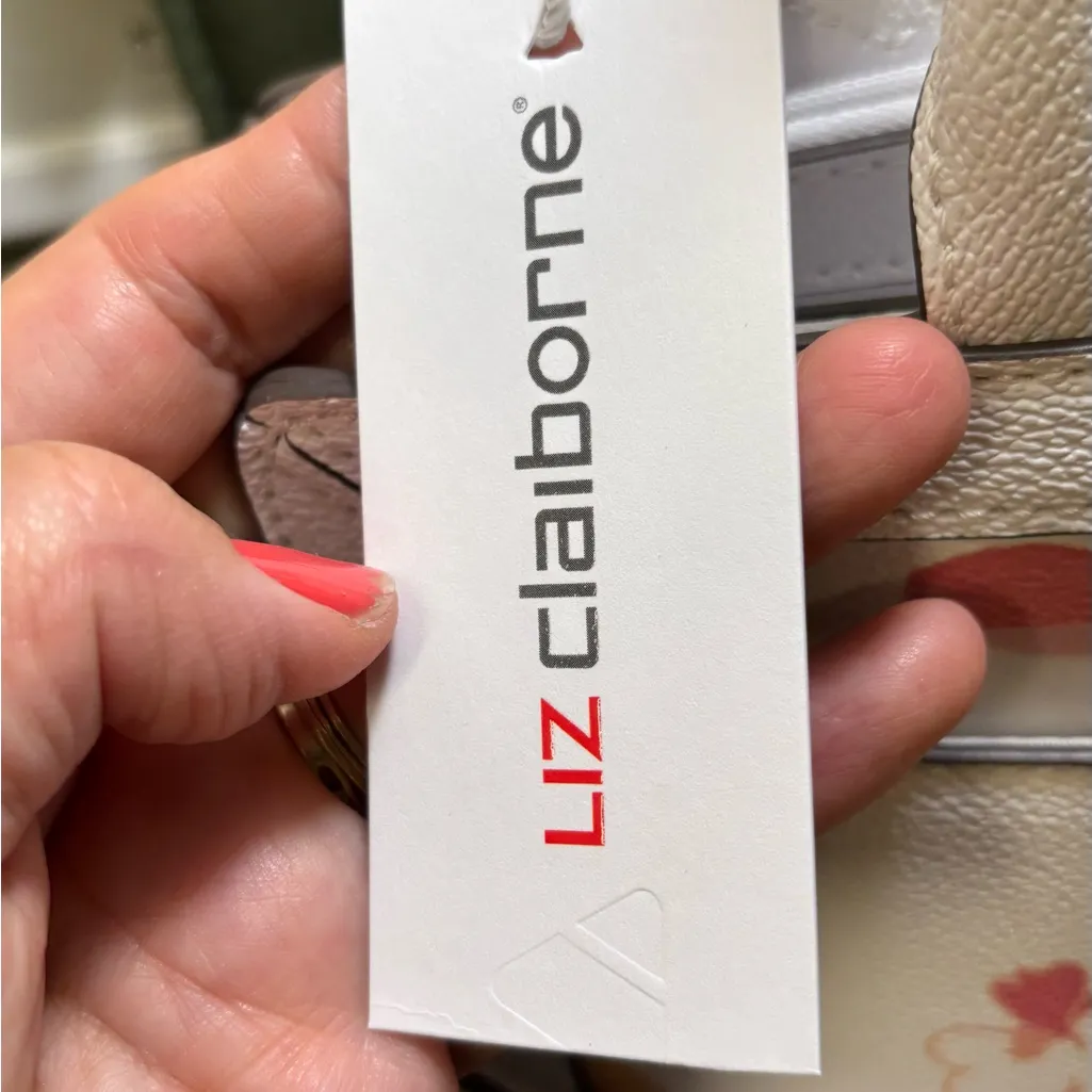 Liz Claiborne Satchel pink Floral handbag crossbody purse shoulder bag - Image 12