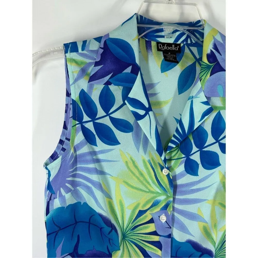 C25.  Rafaella sleeveless sheer no stretch polyester blouse size small - Image 3