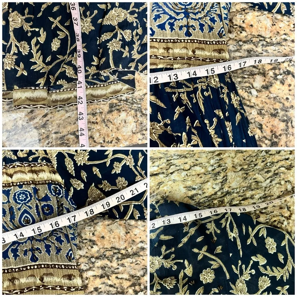 Vintage Maxi Floral Prairie Dress Paisley Peasent Modest Mature Cottegecore L - Image 5