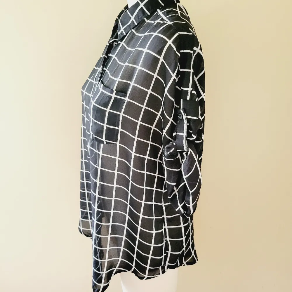 Ya Los Angeles windowpane button down size medium - Image 4