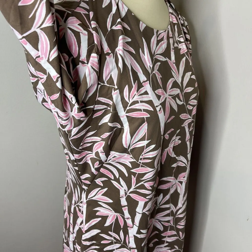 NWT J. McLaughlin Sophia Dress in‎ Brown Pink Bamboo Grove Catalina Cloth XL - Image 5