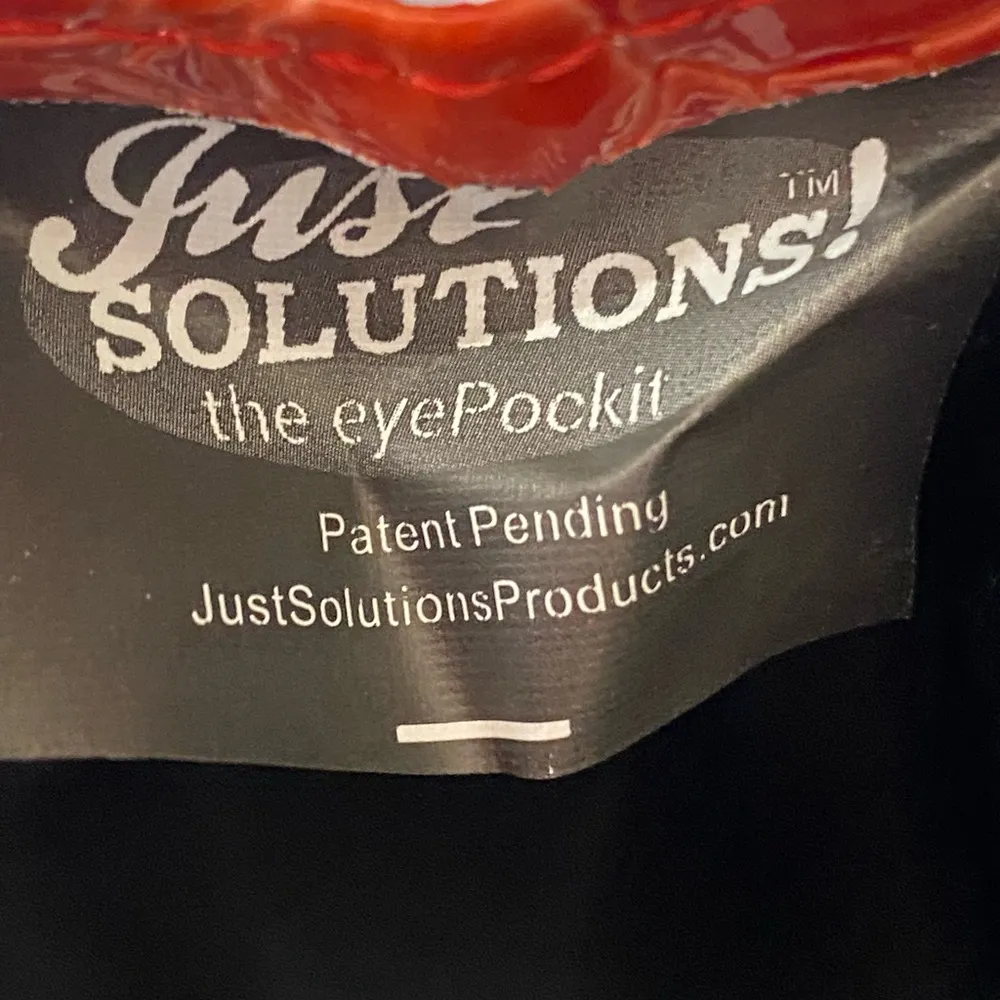 Just Solutions Eyepocket Eyeglasses Purse Orange Crocodile NWOT 7.5”x 4”x3.5” Red - Image 8