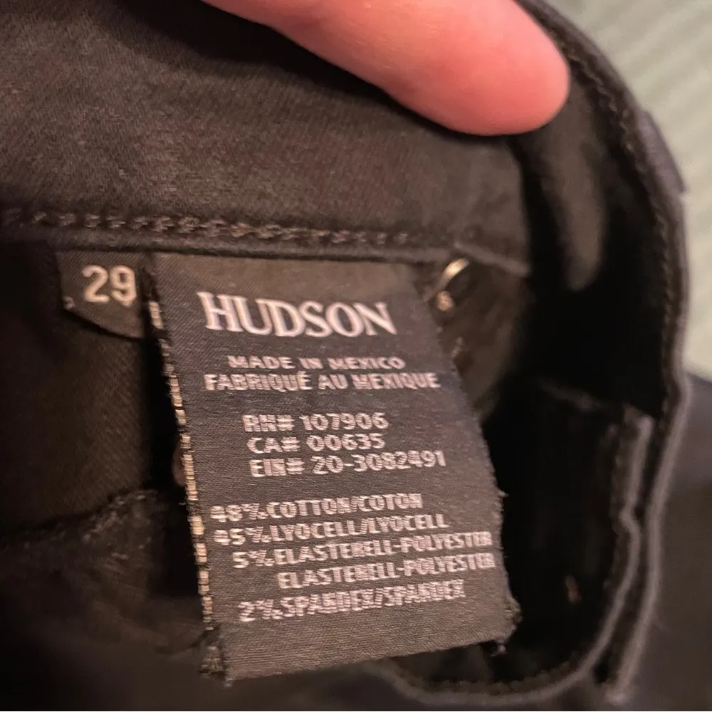 Hudson Natalie Midrise Ankle Skinny Raw Hem Black Jeans 29 - Image 6