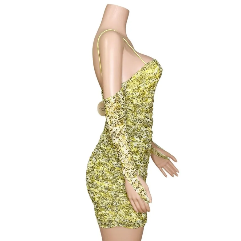 CAMILA COELHO Mariposa Mini Dress, Yellow Butterfly, XS - Image 5