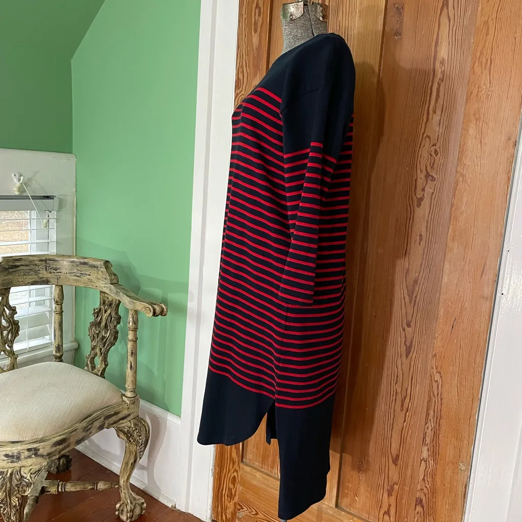 Mads Nørgaard Copenhagen Scandi Red & Navy Stripe Long Sleeve Sweater Dress~S Blue - Image 8
