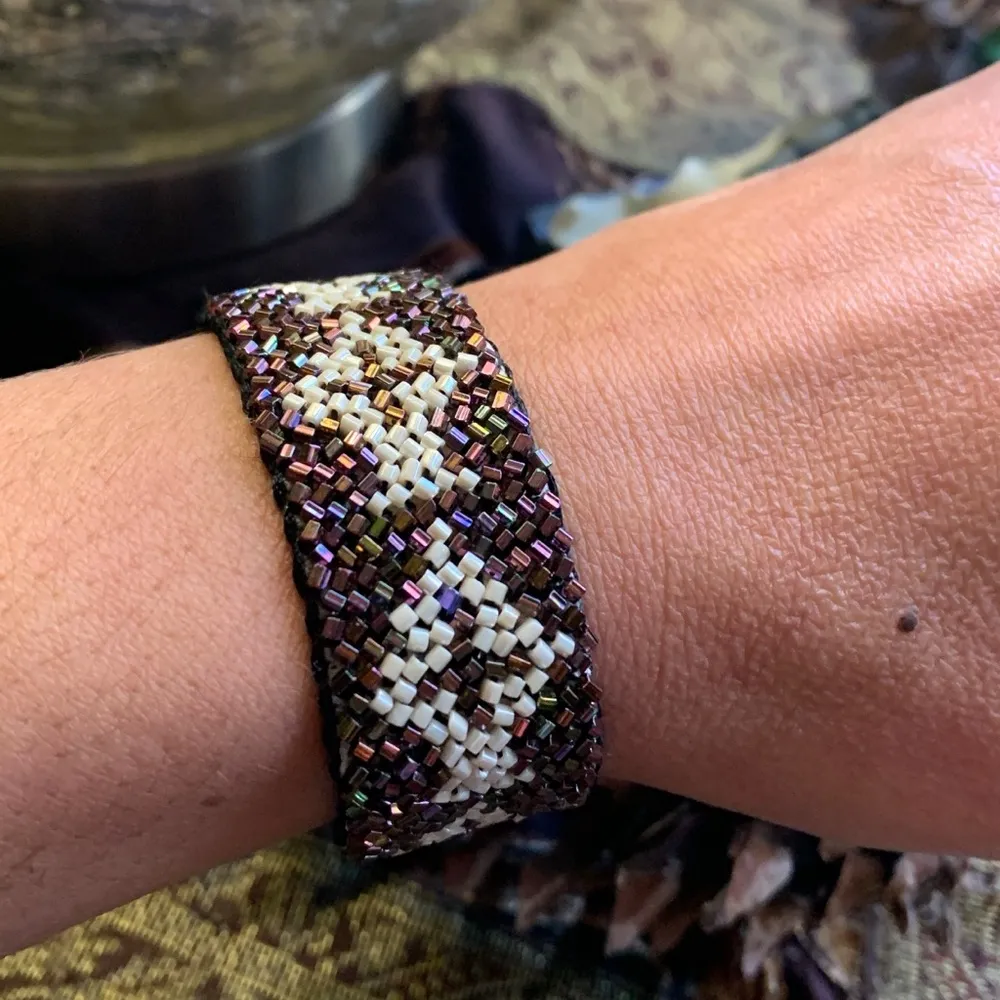 🇺🇸HANDMADE BEADED 7" hook Silk Brown - Image 3