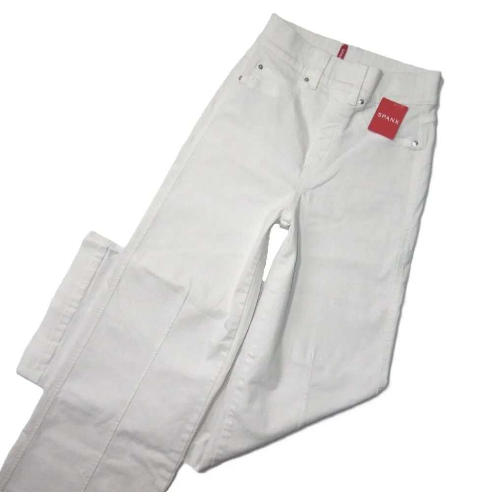 NWT SPANX 20465Q Seamed Front Wide Leg in Ecru Wash Pull-on Jeans Petite M x 30 - Image 2