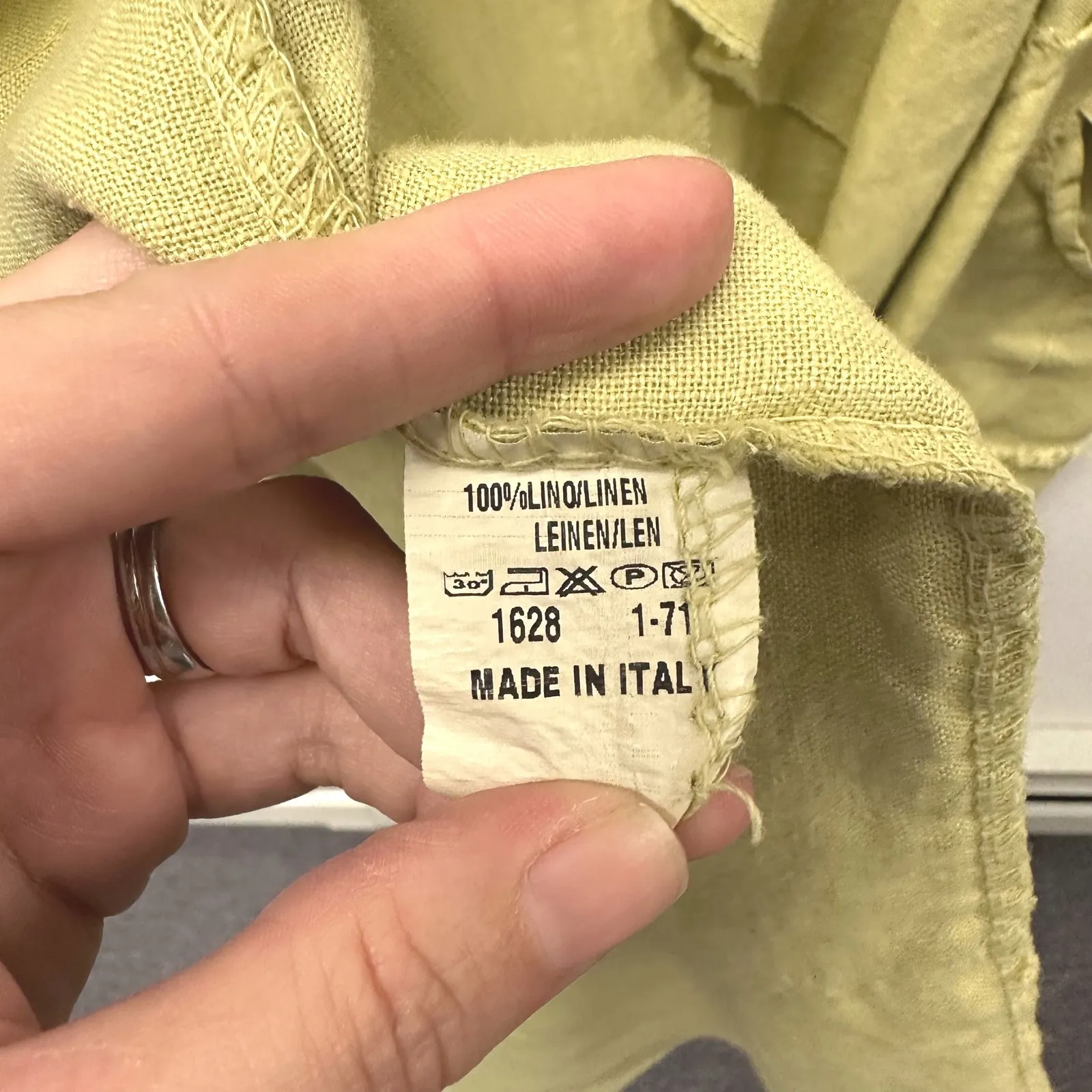 Unbranded Made‎ in Italy Linen Laugenlook Cardigan OS Green Size undefined - Image 5