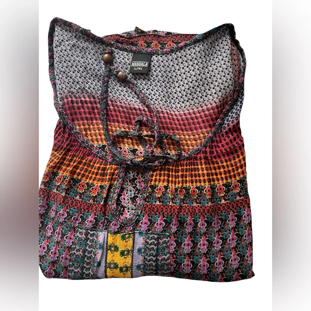 MÁNDALA Boho Chic Multicolor Tank Top Purple Size L - Image 4