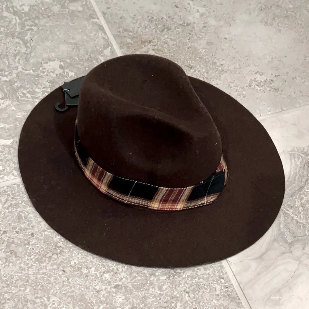 NWT Steve Madden Wool Fedora Hat Plaid A Lovely Hat! in Brown, New with Tag - Image 2