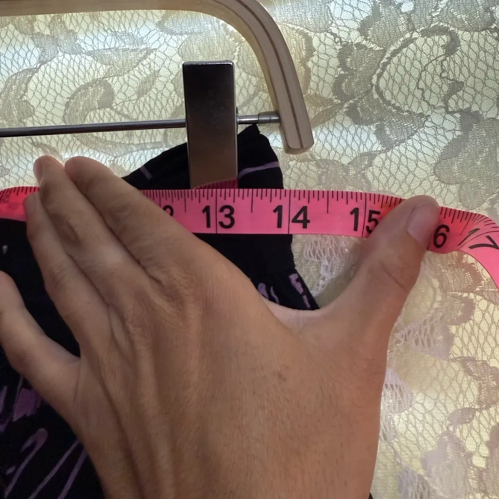 Vintage Black and Purple Maxi Skirt center buttons pockets 80s pockets euc small Size M - Image 10