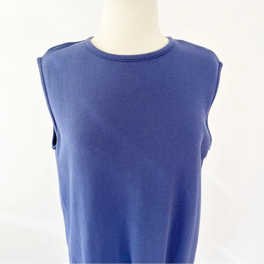 Eileen Fisher Lightweight Organic Cotton French Terry Dress Iris Blue | Medium - Image 3