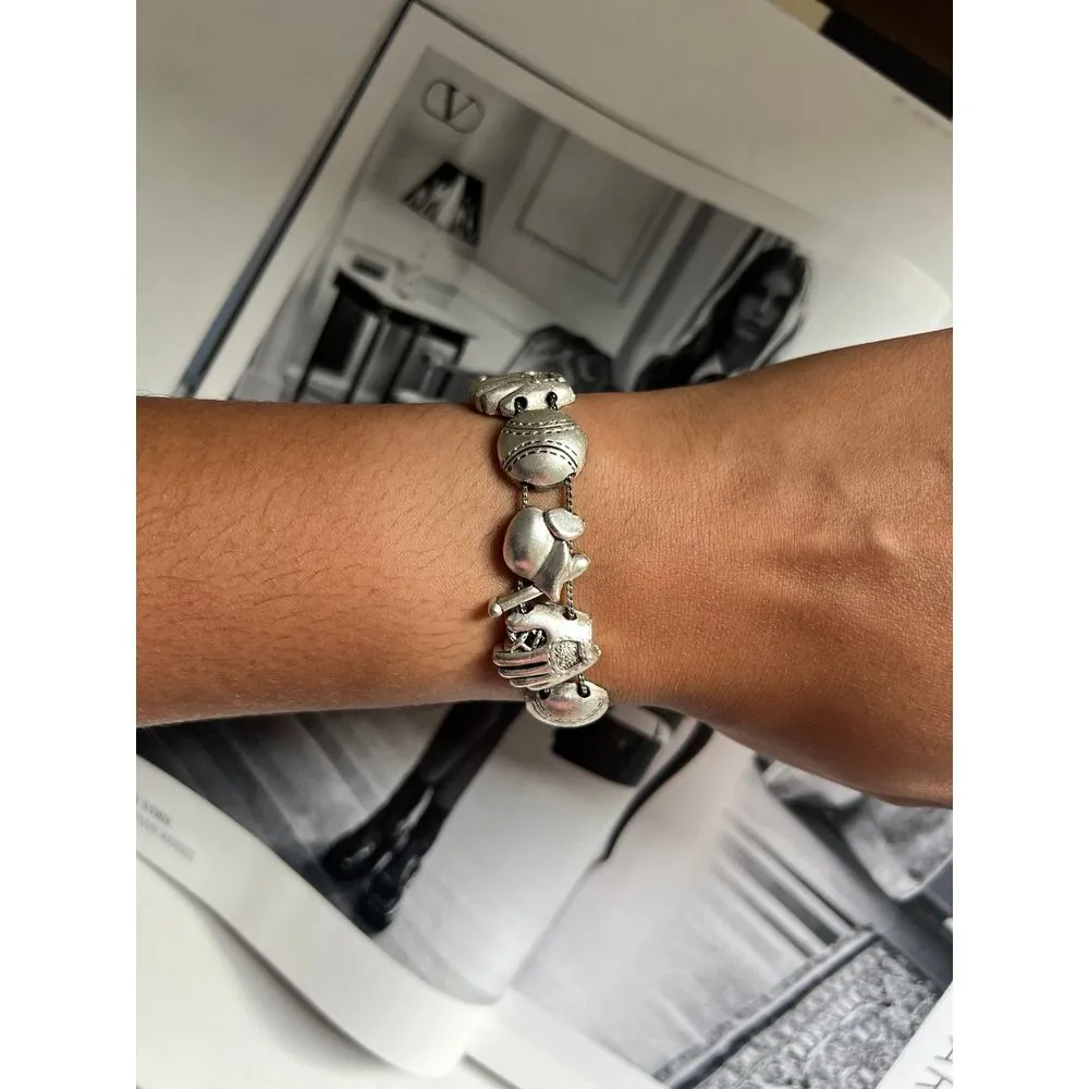 SILVER‎ BASEBALL CHARM BRACELET Silver - Image 5
