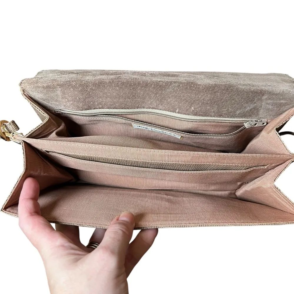 VTG 70s Jay Herbert New York Beige Reptile Lizard Leather Shoulder Bag Purse Tan - Image 13